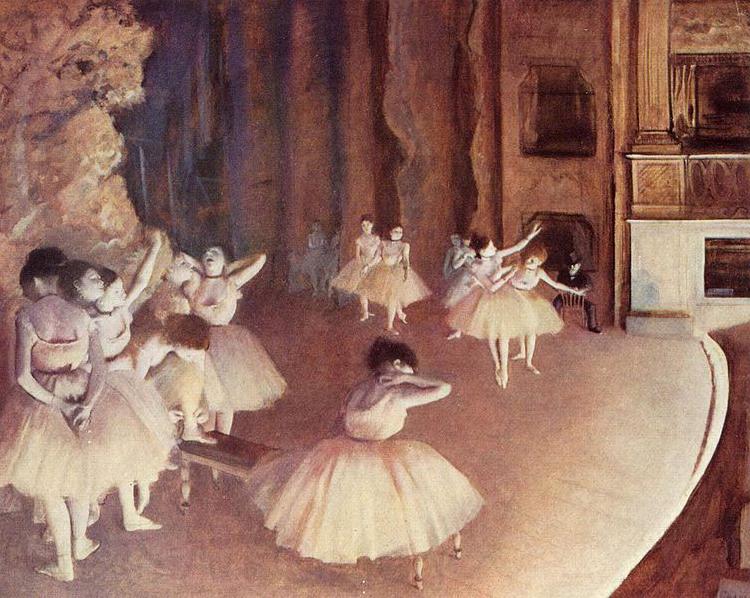 Edgar Degas Generalprobe des Balletts auf der Buhne
